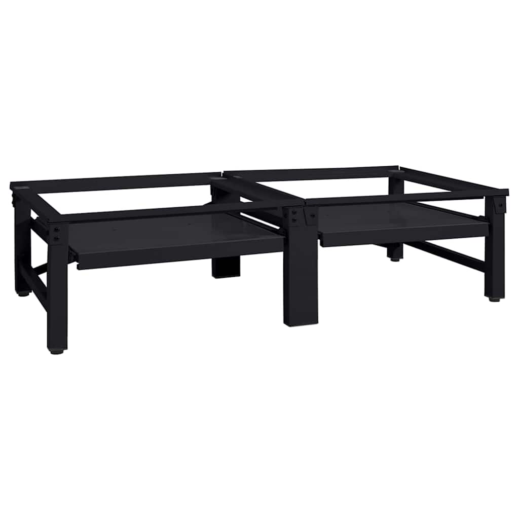 Vidaxl wasmachineverhoger 2 st zwart 124,5 x 61,5 x 32,5 cm staal