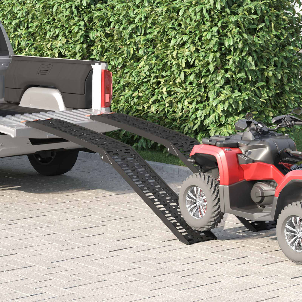 Vidaxl motorcycle ramp 680 kg 2 pcs zwart 222 x 28 x 5 cm aluminium
