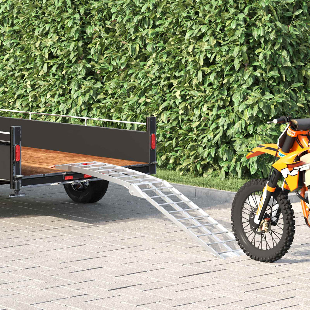 Vidaxl motorfietshelling zilver 180 x 28 x 5 cm aluminium