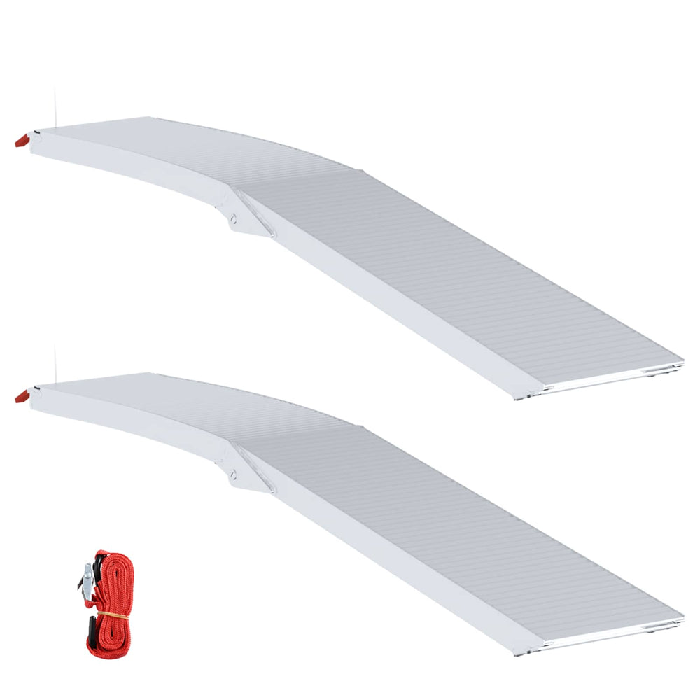 Vidaxl motorcycle ramp 680 kg 2 pcs zilver 205 x 28 x 5 cm aluminium