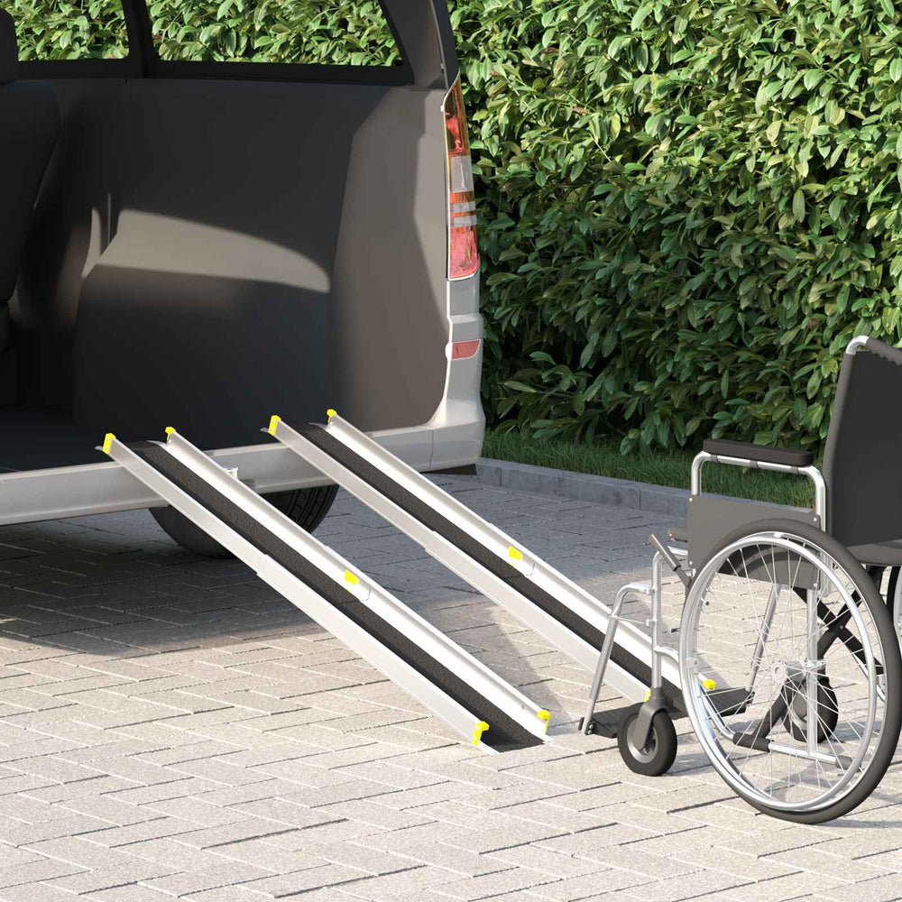 Vidaxl oprit voor rolstoelen 270 kg 2 pcs zwart 152 x 19 x 5,5 cm