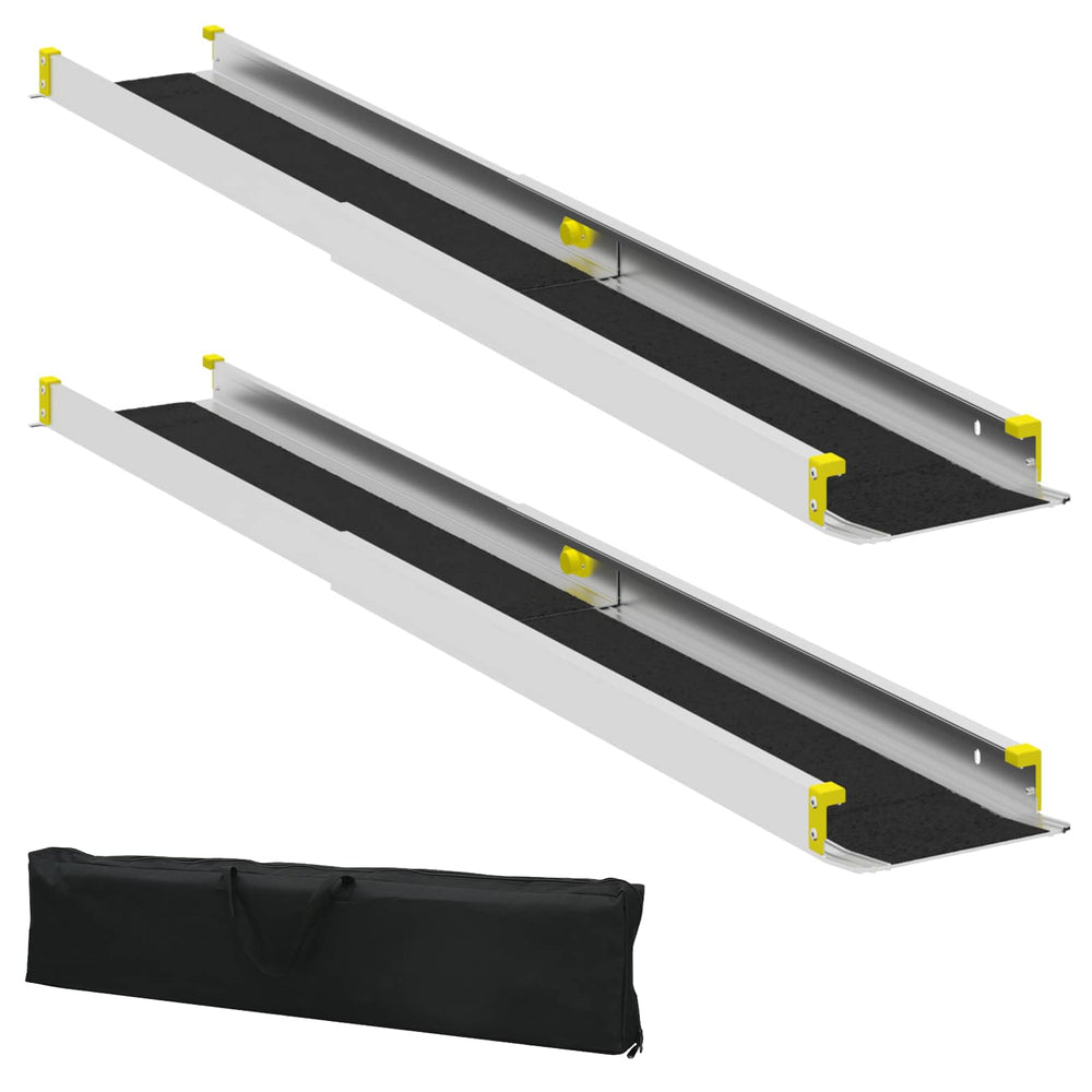 Vidaxl oprit voor rolstoelen 270 kg 2 pcs zwart 152 x 19 x 5,5 cm