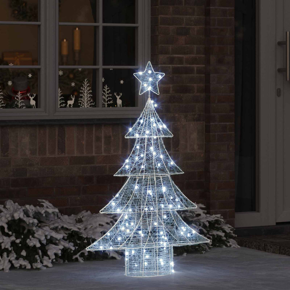 Vidaxl kerstboom met 100 led koudwit 120 cm acryl