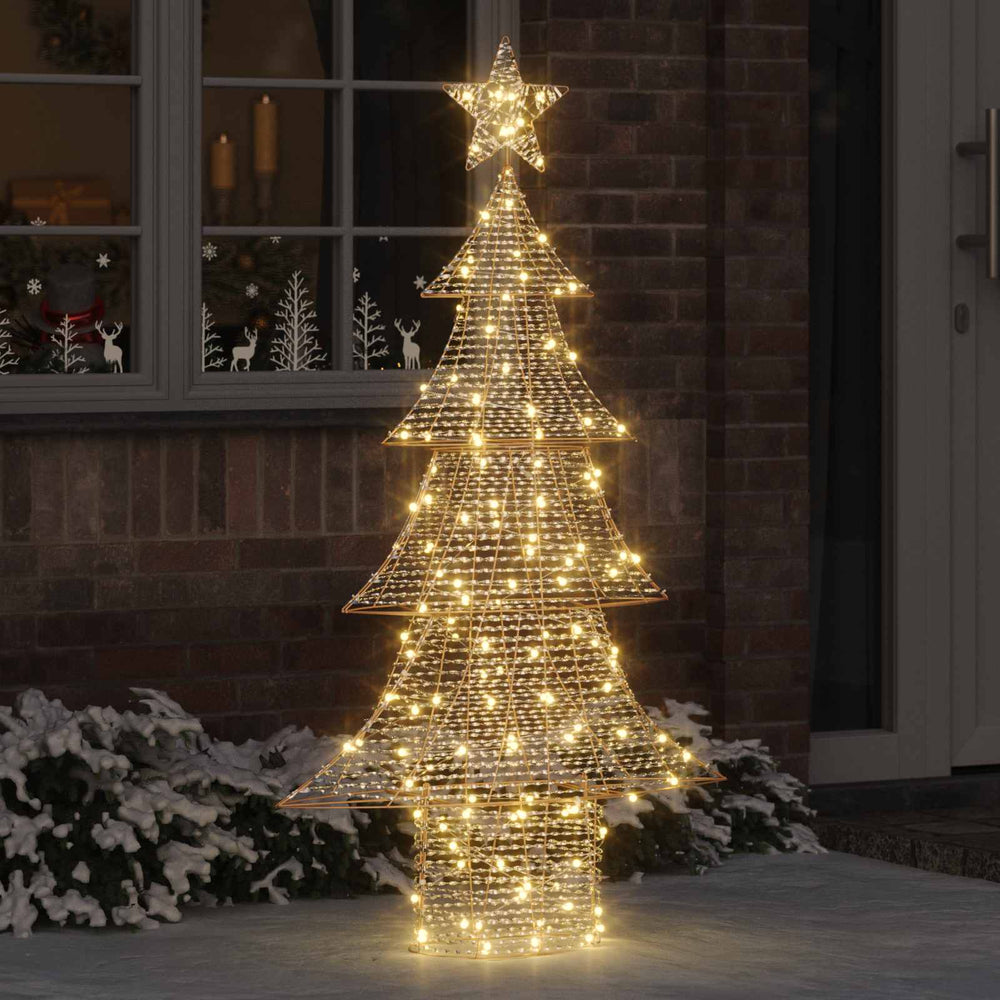 Vidaxl kerstboom met 160 led warmwit 151 cm pet