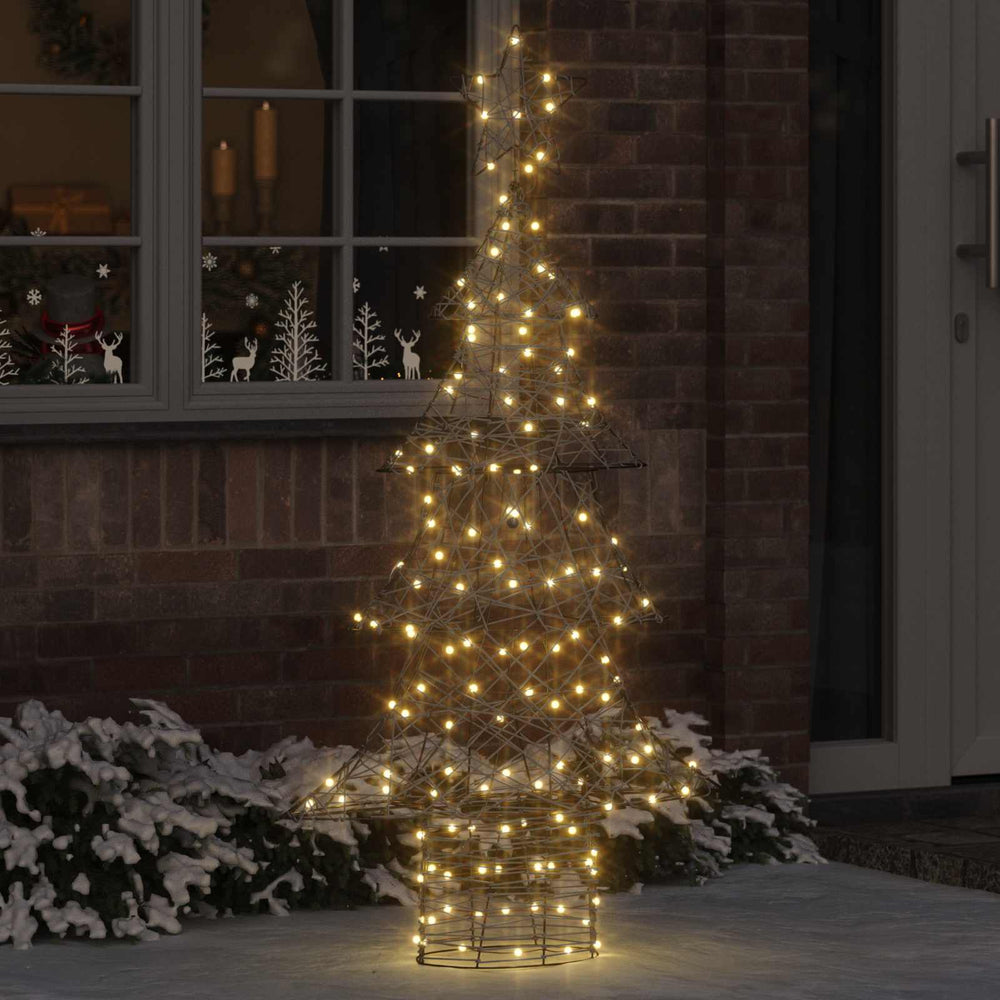 Vidaxl kerstboom met 160 led warmwit 150 cm rattan