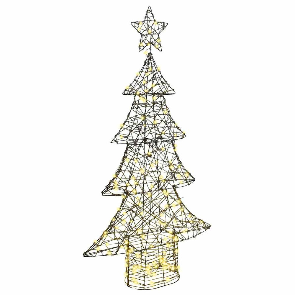 Vidaxl kerstboom met 160 led warmwit 150 cm rattan