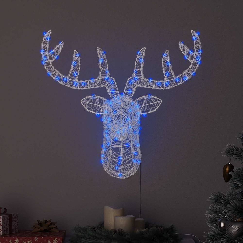 Vidaxl hertenkop met 140 led blauw 68 x 36,5 x 62,5 cm acryl