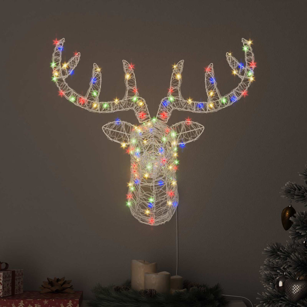 Vidaxl hertenkop met 140 led kleurrijk 68 x 36,5 x 62,5 cm acryl