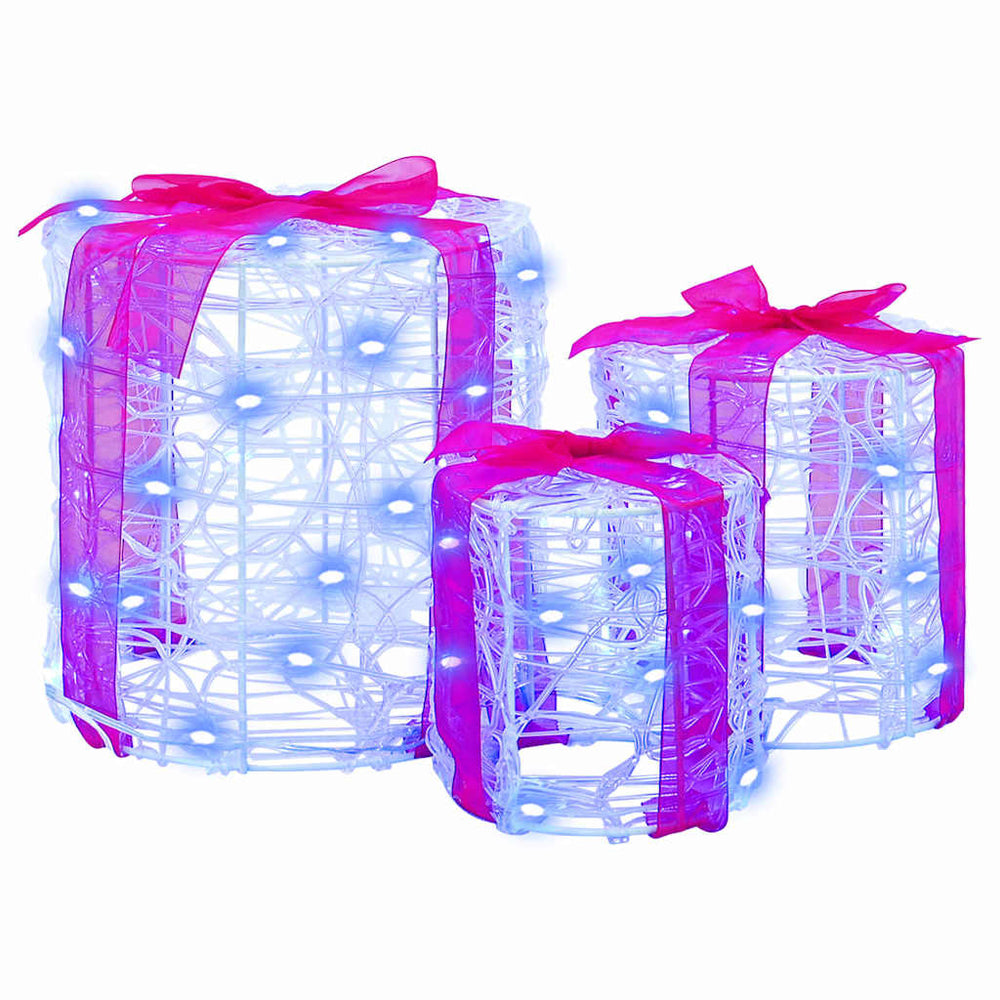Vidaxl decoratie voor geschenkdoos 3 pcs blauw 20 x 20 x 21 cm acryl