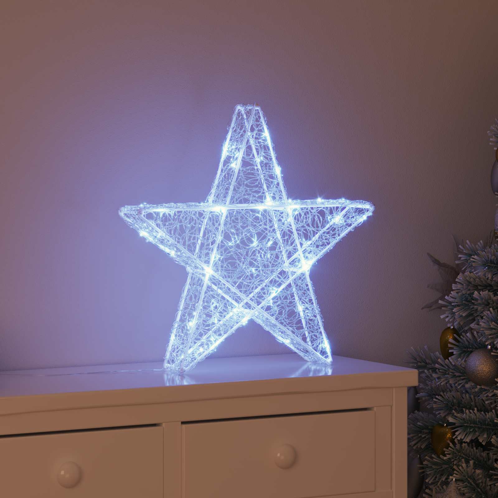 Vidaxl 3d ster met 50 led koudwit 55 x 53,5 x 10 cm acryl