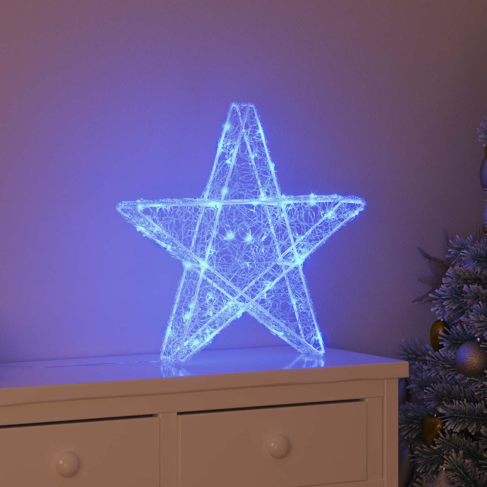 Vidaxl 3d ster met 50 led blauw 55 x 53,5 x 10 cm acryl