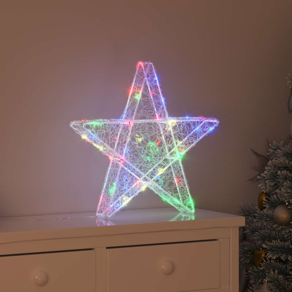 Vidaxl 3d ster met 50 led multikleur 55 x 53,5 x 10 cm acryl