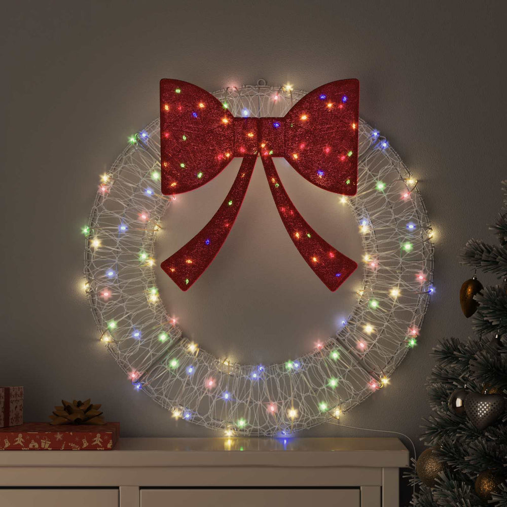 Vidaxl krans met 60 led multikleur 76 x 76 x 8,5 cm acryl