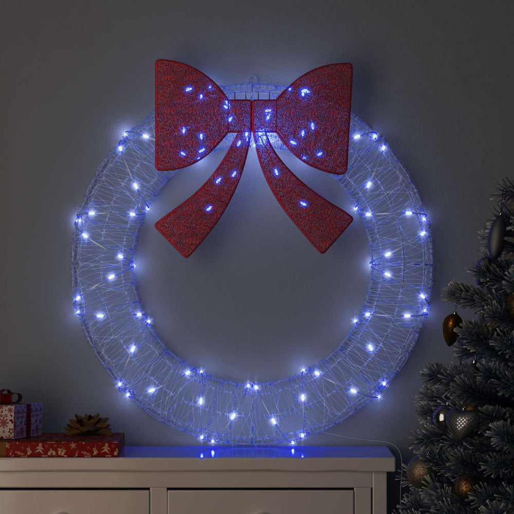 Vidaxl krans met 80 led blauw 92 x 92 x 9,5 cm acryl