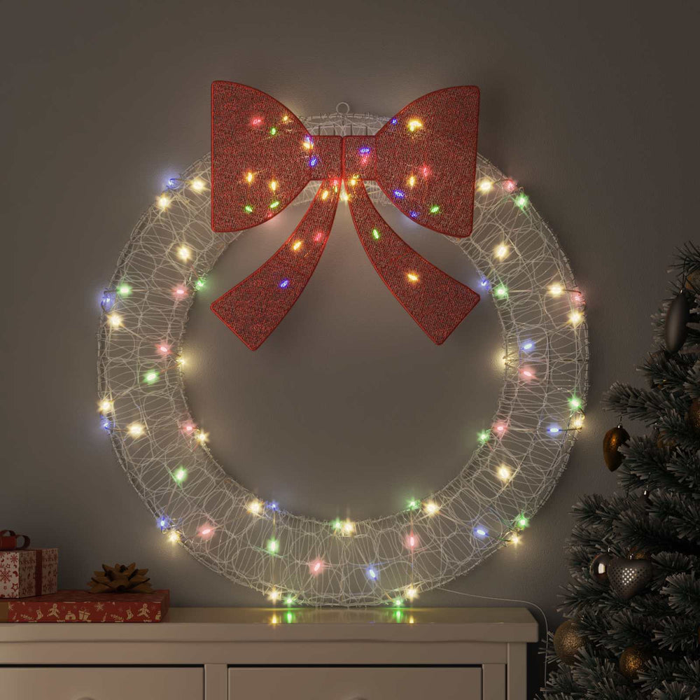 Vidaxl krans met 80 led multikleur 92 x 92 x 9,5 cm acryl