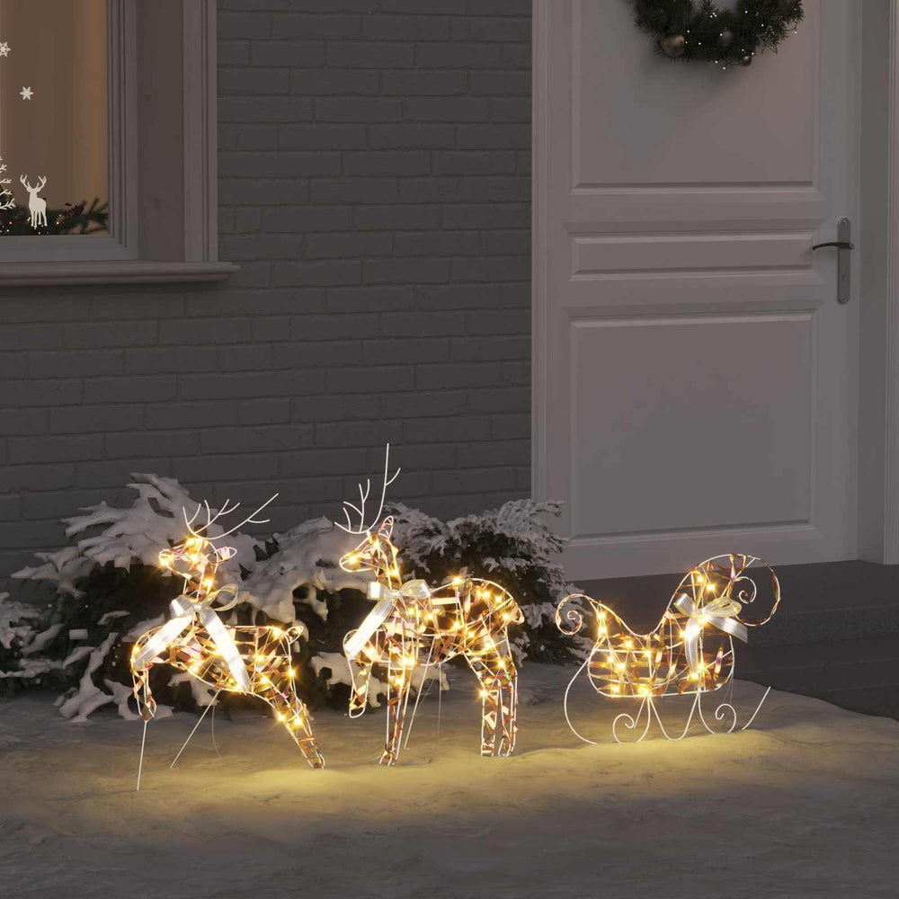Vidaxl led rendieren met 60 led 3 pcs warmwit pet