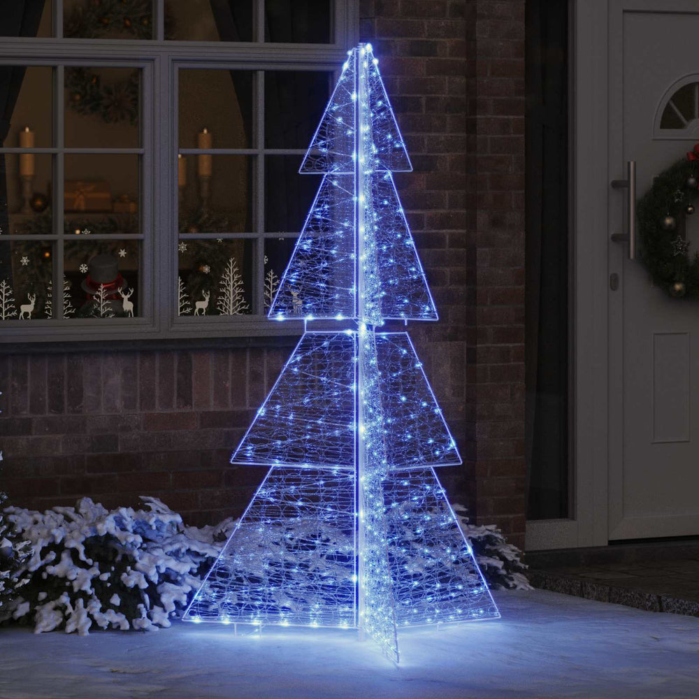 Vidaxl kerstboom met 240 led blauw 180 cm acryl