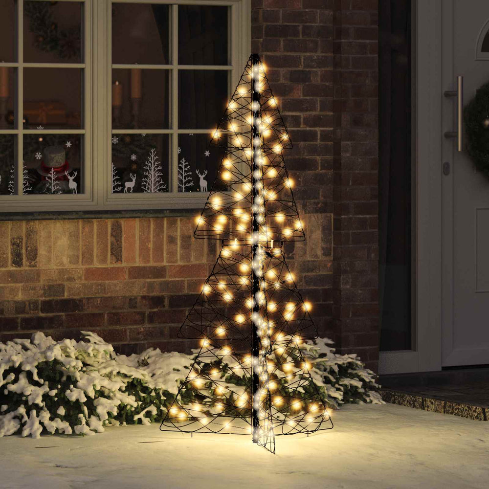 Vidaxl kerstboom met 160 led warmwit 150 cm rattan