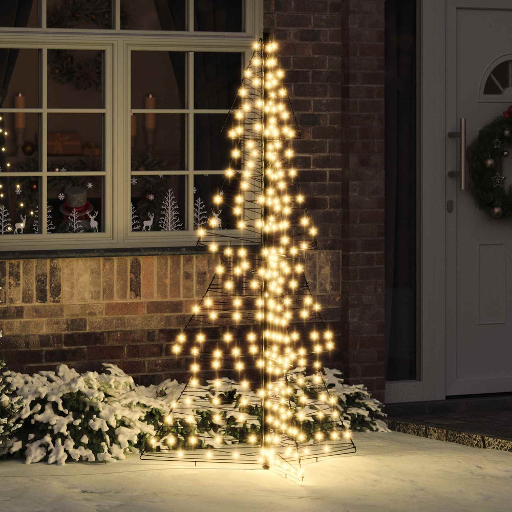 Vidaxl kerstboom met 240 led warmwit 180 cm rattan