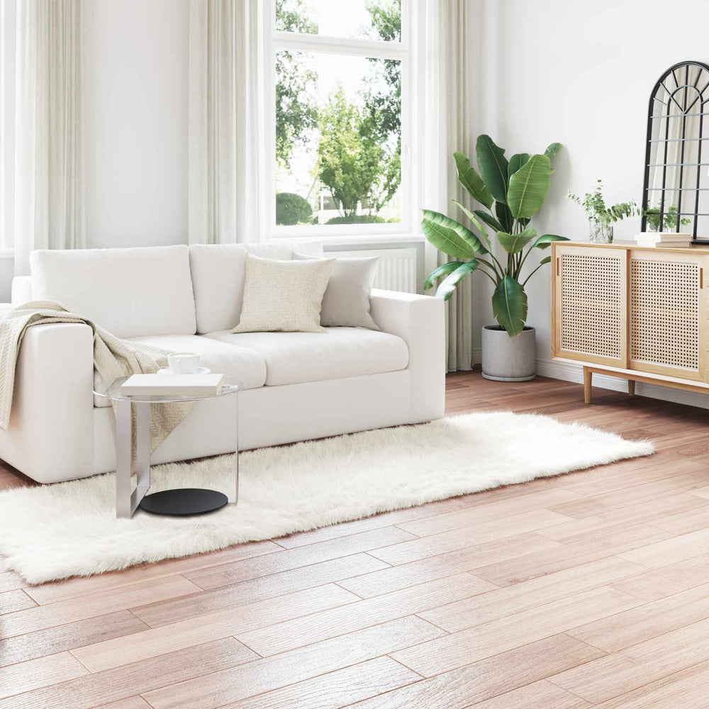 Vidaxl nep schapenvacht tapijt tafalla wit 80 x 250 cm polyester