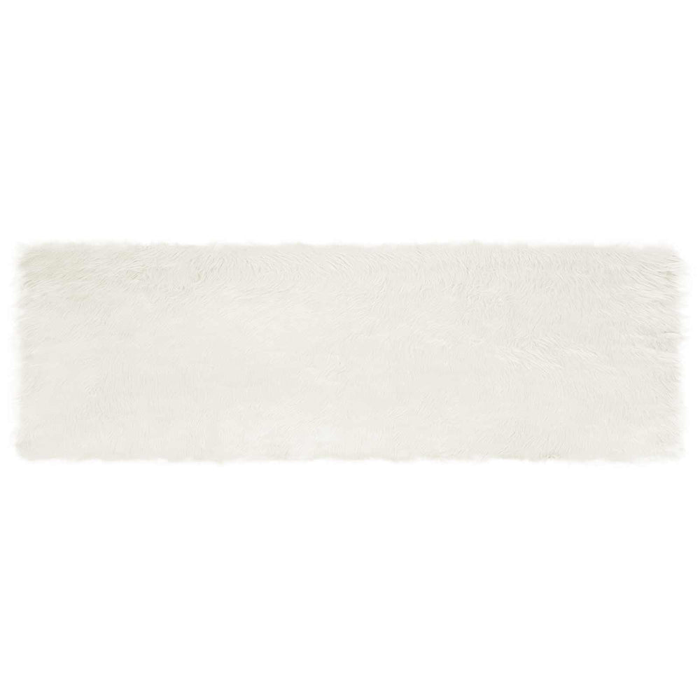 Vidaxl nep schapenvacht tapijt tafalla wit 80 x 250 cm polyester