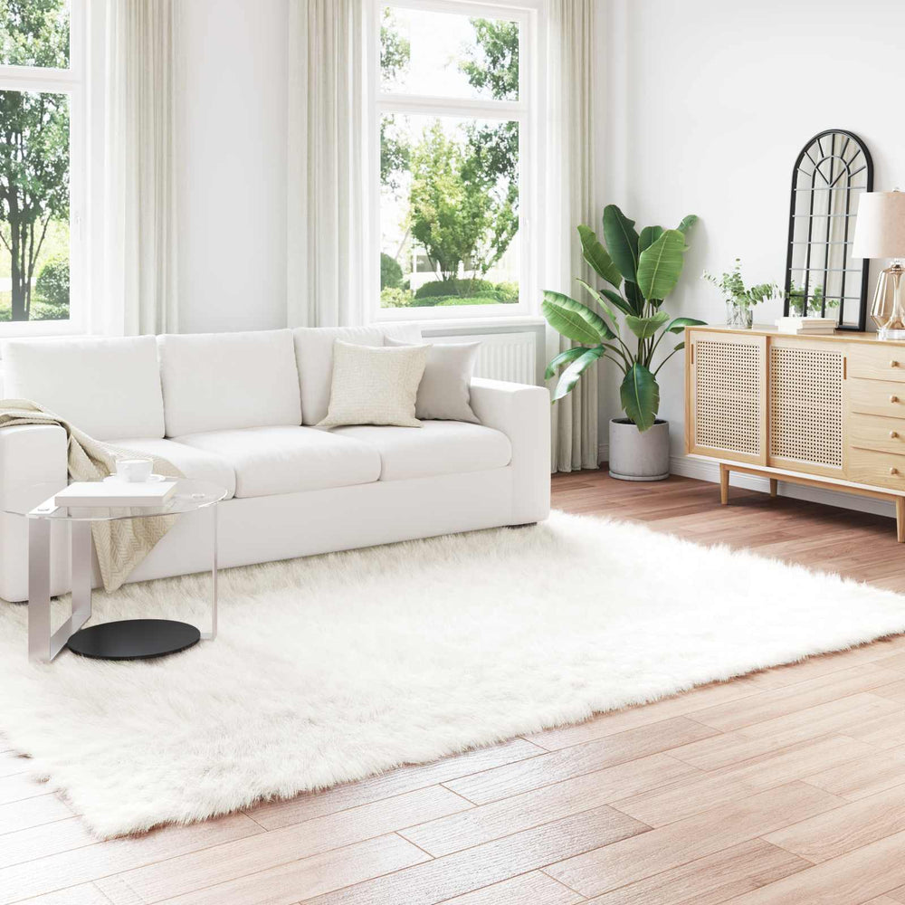 Vidaxl nep schapenvacht tapijt tafalla wit 200 x 280 cm polyester