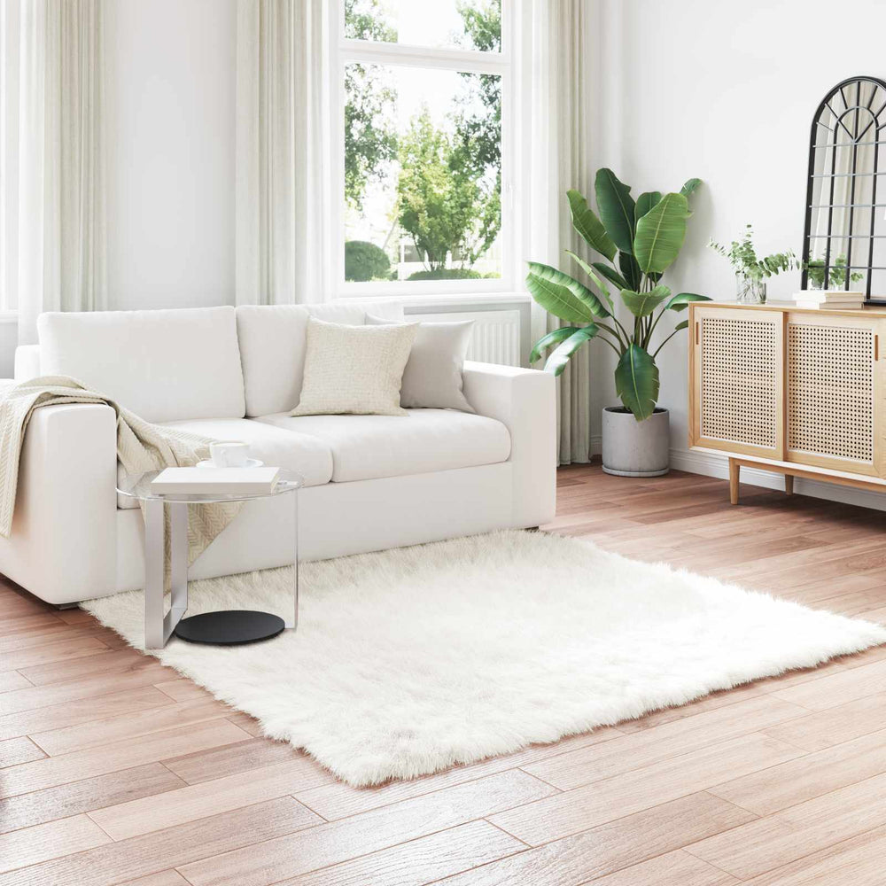 Vidaxl nep schapenvacht tapijt tafalla wit 160 x 160 cm polyester
