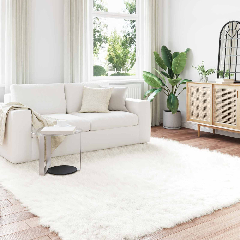Vidaxl nep schapenvacht tapijt tafalla wit 200 x 200 cm polyester