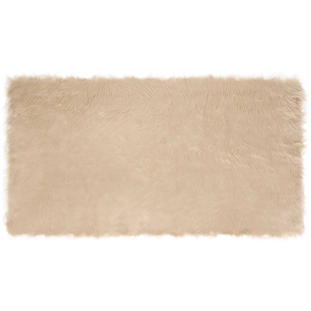 Vidaxl nep schapenvacht tapijt tafalla beige 60 x 110 cm polyester