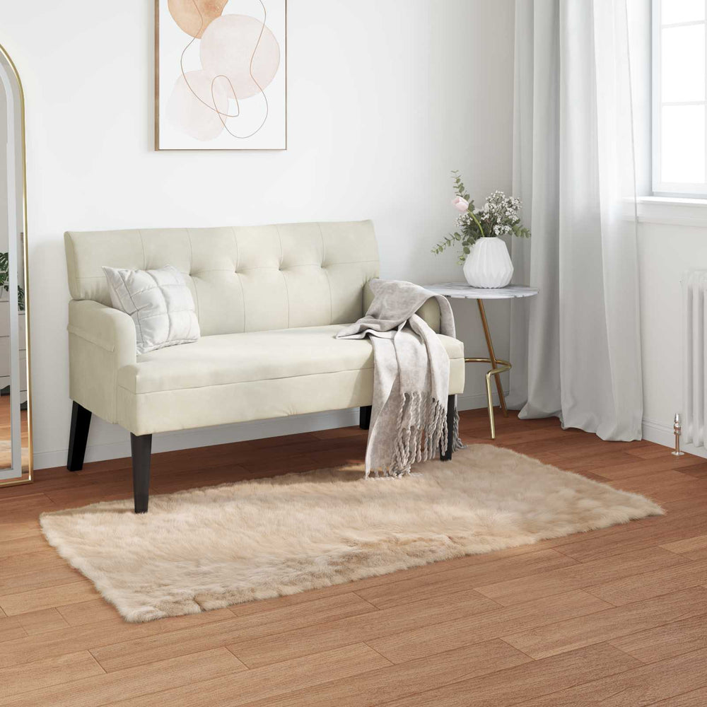 Vidaxl nep schapenvacht tapijt tafalla beige 80 x 150 cm polyester