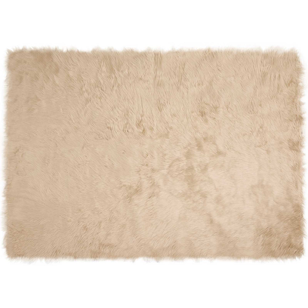Vidaxl nep schapenvacht tapijt tafalla beige 140 x 200 cm polyester