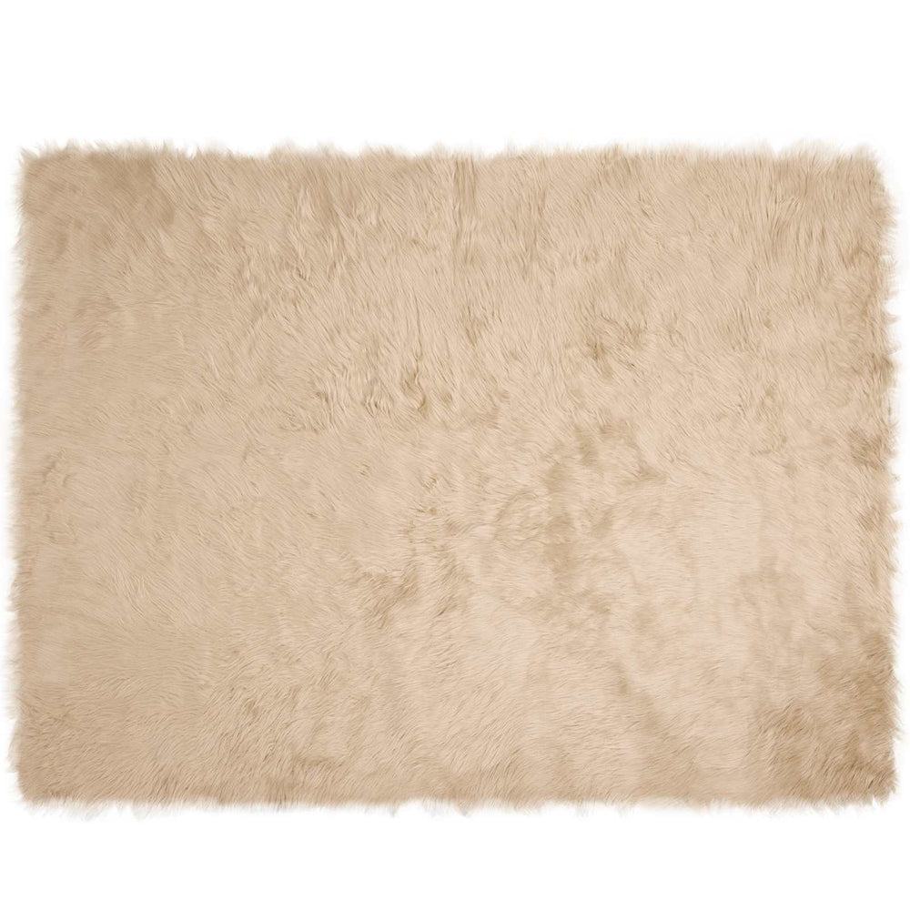 Vidaxl nep schapenvacht tapijt tafalla beige 240 x 340 cm polyester