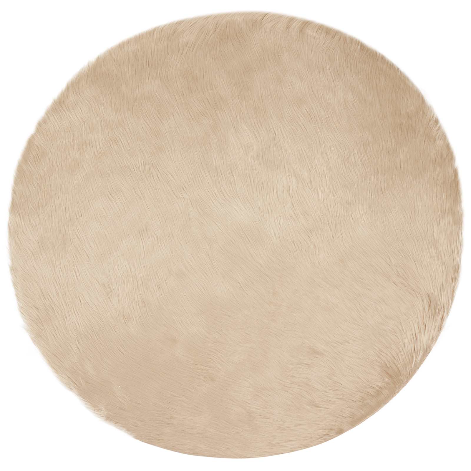Vidaxl nep schapenvacht tapijt tafalla beige ø 100 cm polyester