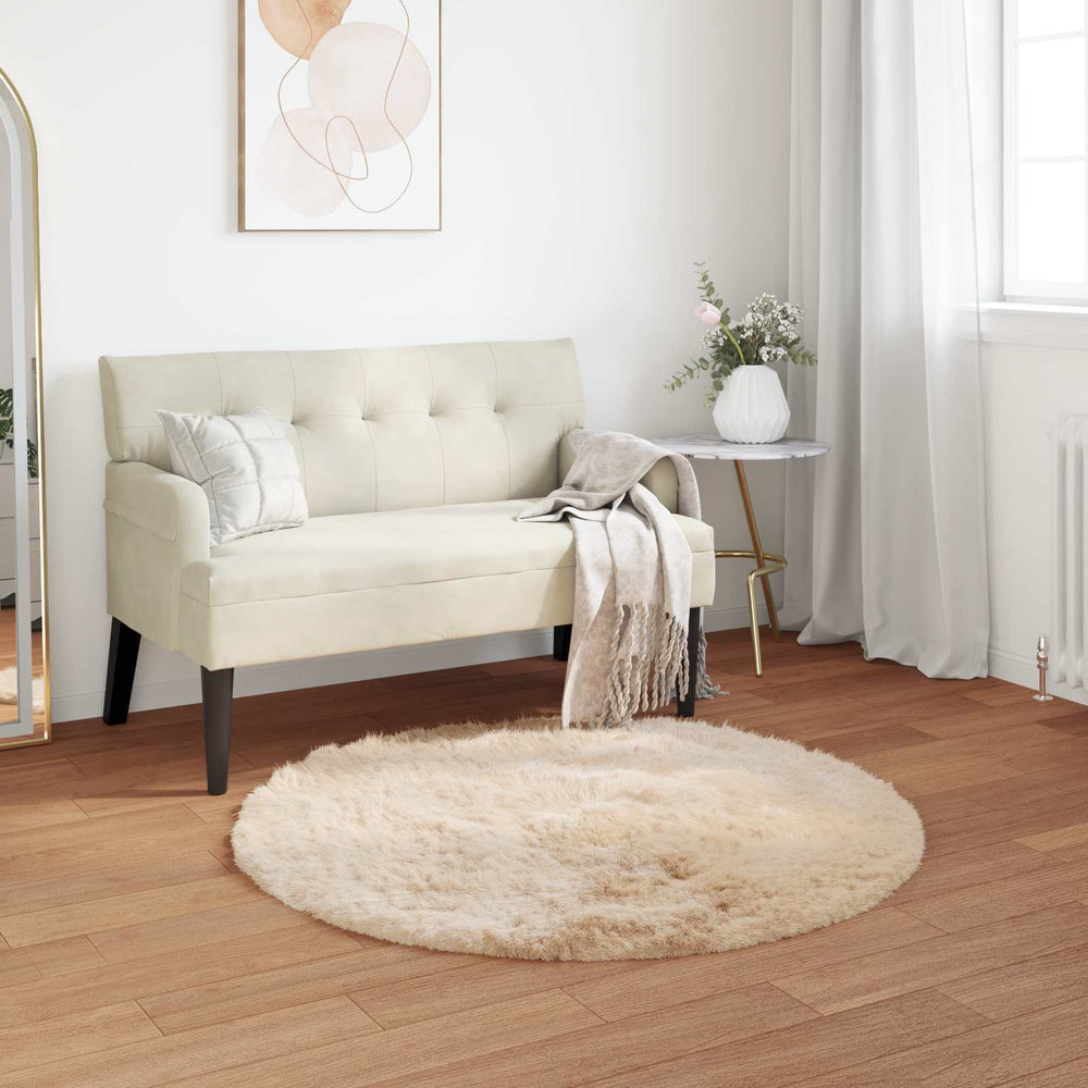 Vidaxl nep schapenvacht tapijt tafalla beige ø 120 cm polyester