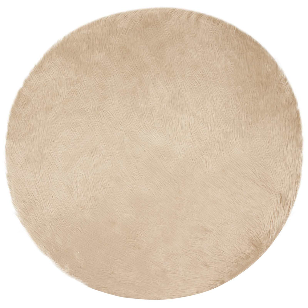 Vidaxl nep schapenvacht tapijt tafalla beige ø 120 cm polyester