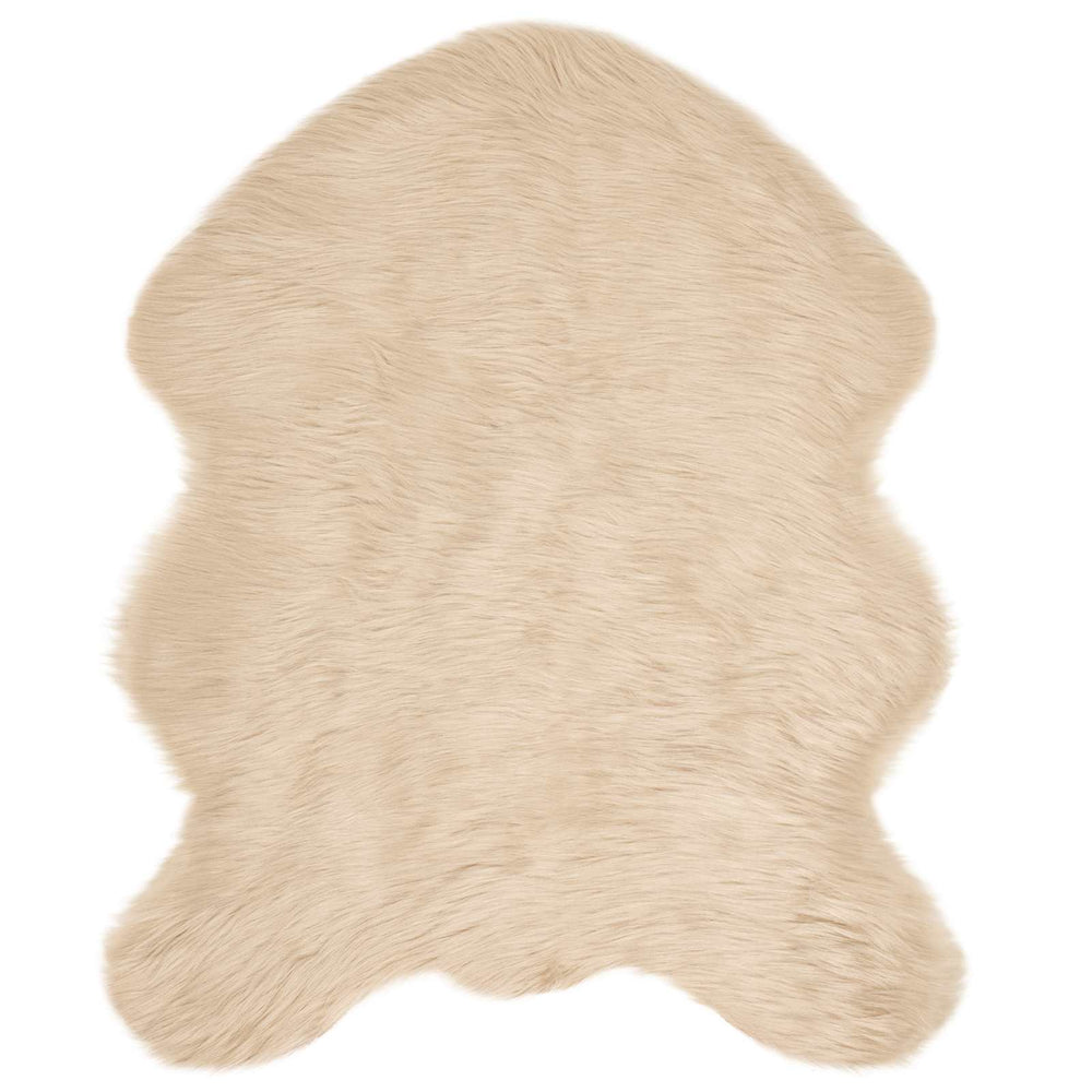 Vidaxl nep schapenvacht tapijt tafalla beige 50 x 80 cm polyester