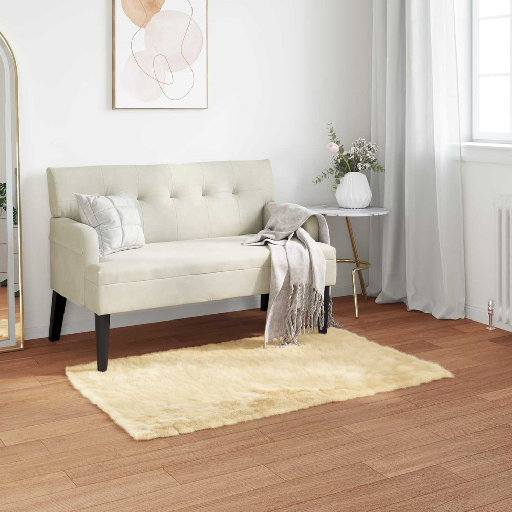 Vidaxl nep schapenvacht tapijt tafalla crème 80 x 150 cm polyester