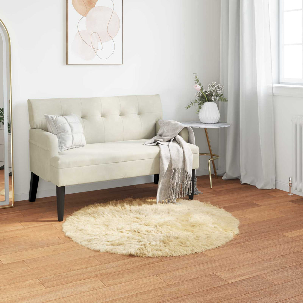 Vidaxl nep schapenvacht tapijt tafalla crème ø 120 cm polyester