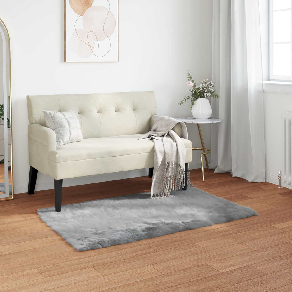 Vidaxl nep schapenvacht tapijt tafalla grijs 60 x 110 cm polyester