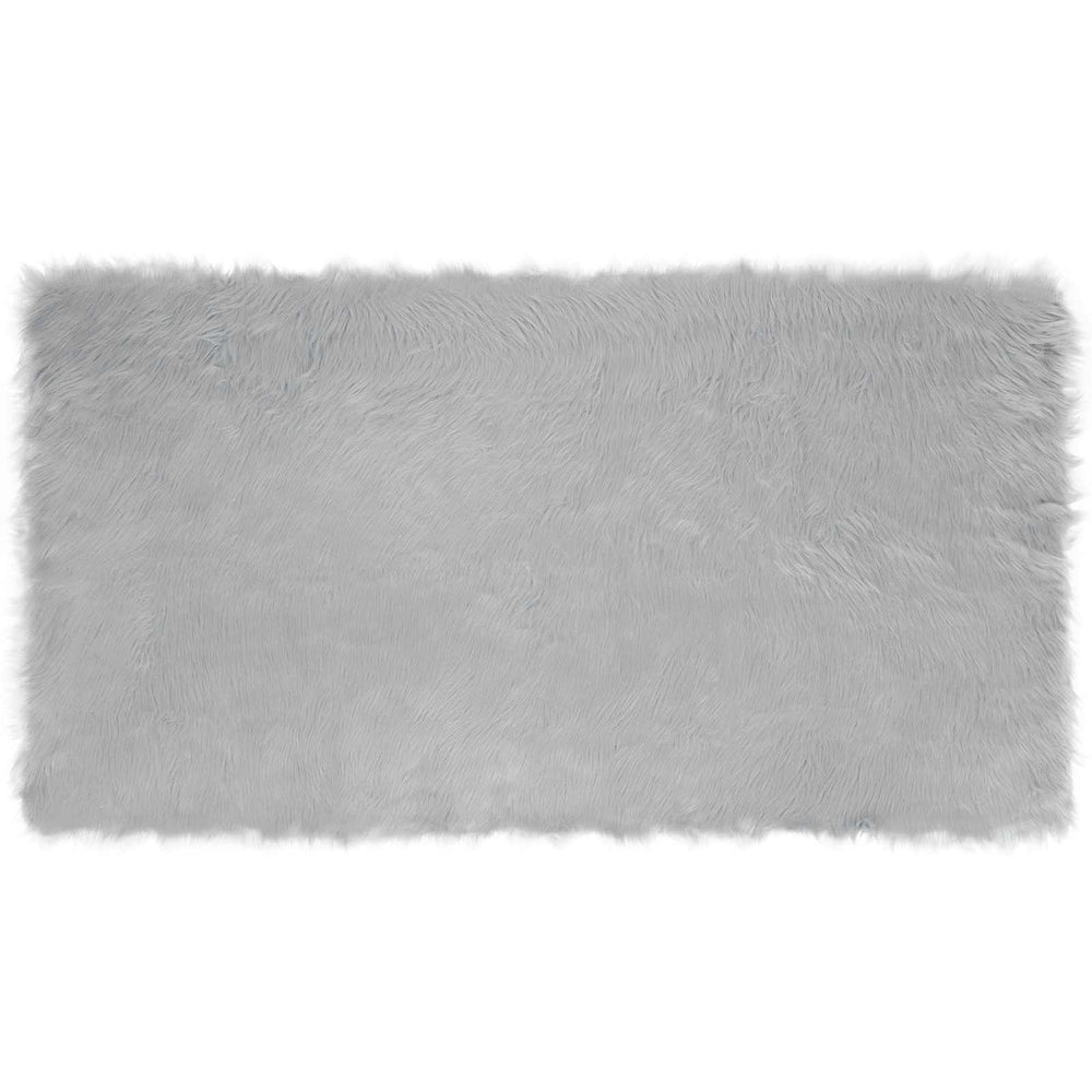 Vidaxl nep schapenvacht tapijt tafalla grijs 60 x 110 cm polyester