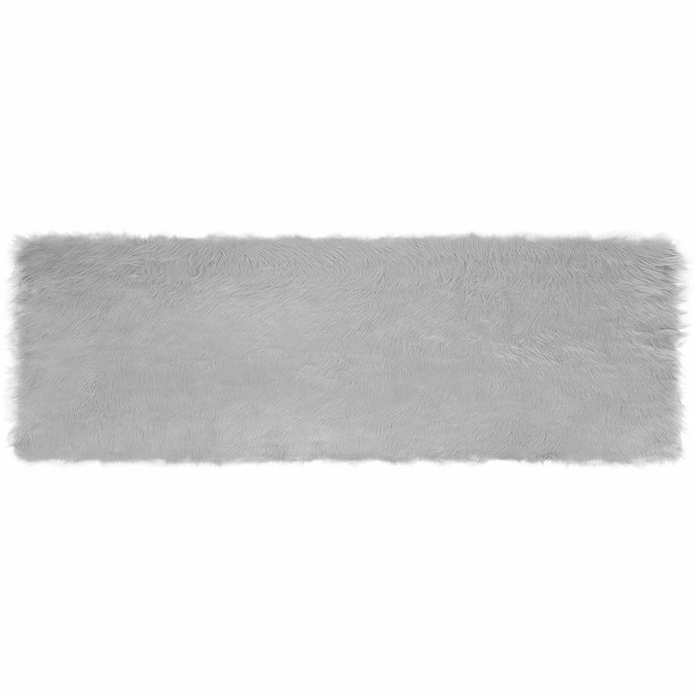 Vidaxl nep schapenvacht tapijt tafalla grijs 80 x 250 cm polyester