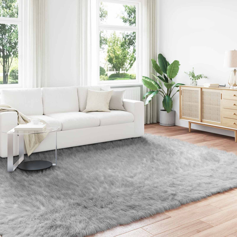 Vidaxl nep schapenvacht tapijt tafalla grijs 200 x 280 cm polyester
