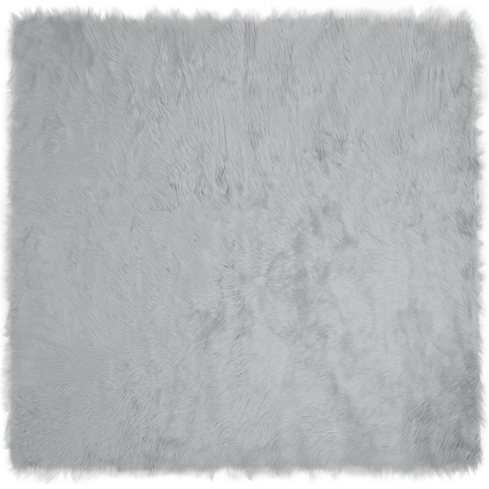 Vidaxl nep schapenvacht tapijt tafalla grijs 200 x 200 cm polyester