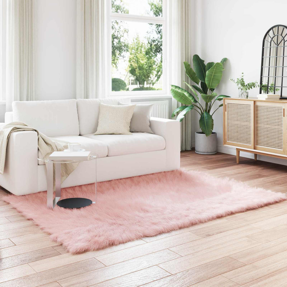Vidaxl nep schapenvacht tapijt tafalla roze 140 x 200 cm polyester