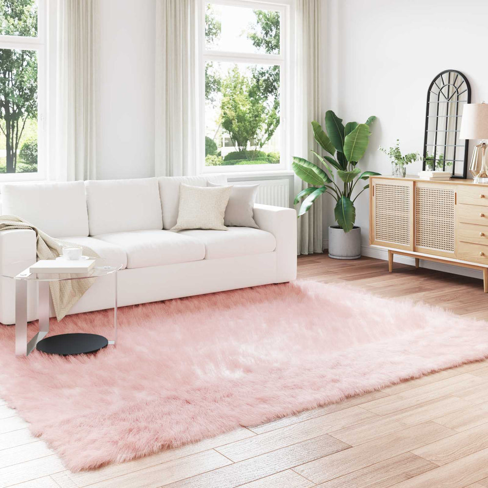 Vidaxl nep schapenvacht tapijt tafalla roze 240 x 340 cm polyester