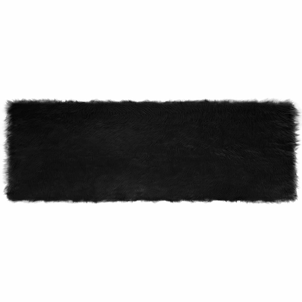 Vidaxl nep schapenvacht tapijt tafalla zwart 80 x 250 cm polyester