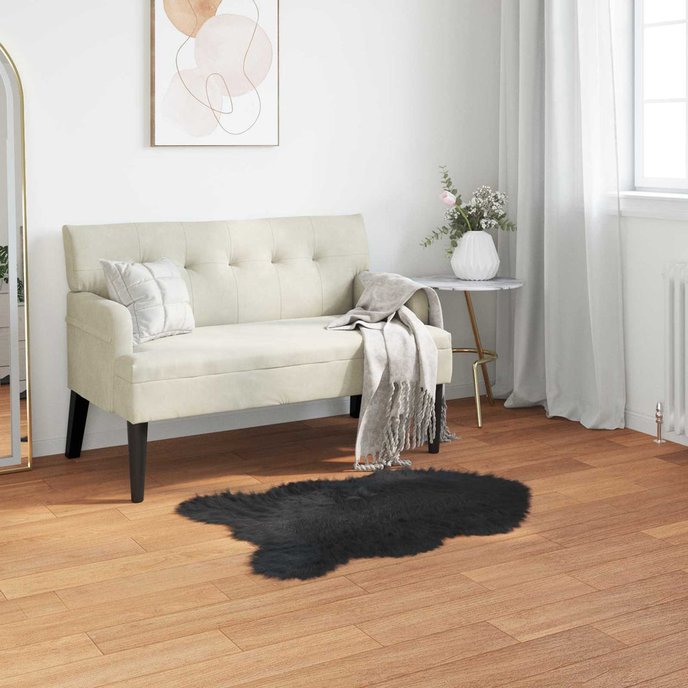 Vidaxl nep schapenvacht tapijt tafalla zwart 50 x 80 cm polyester
