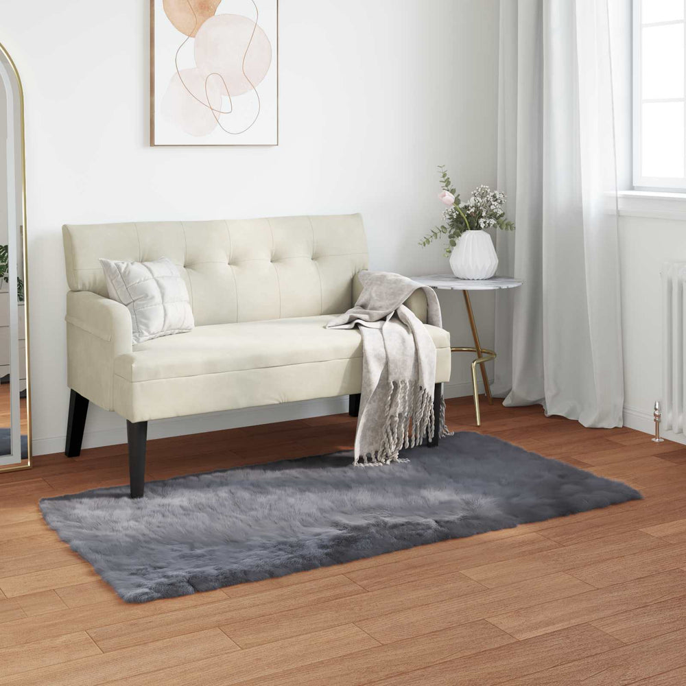 Vidaxl nep schapenvacht tapijt tafalla antraciet 60 x 110 cm polyester