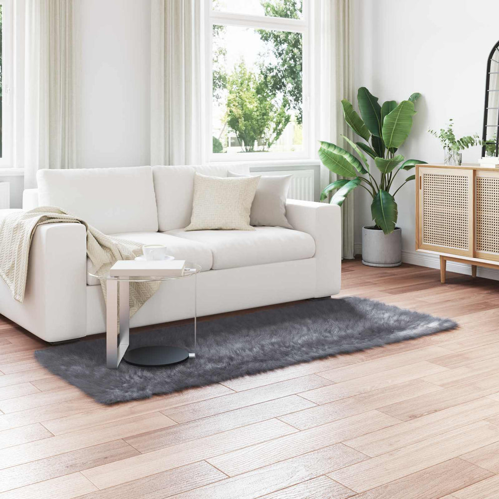Vidaxl nep schapenvacht tapijt tafalla antraciet 100 x 200 cm