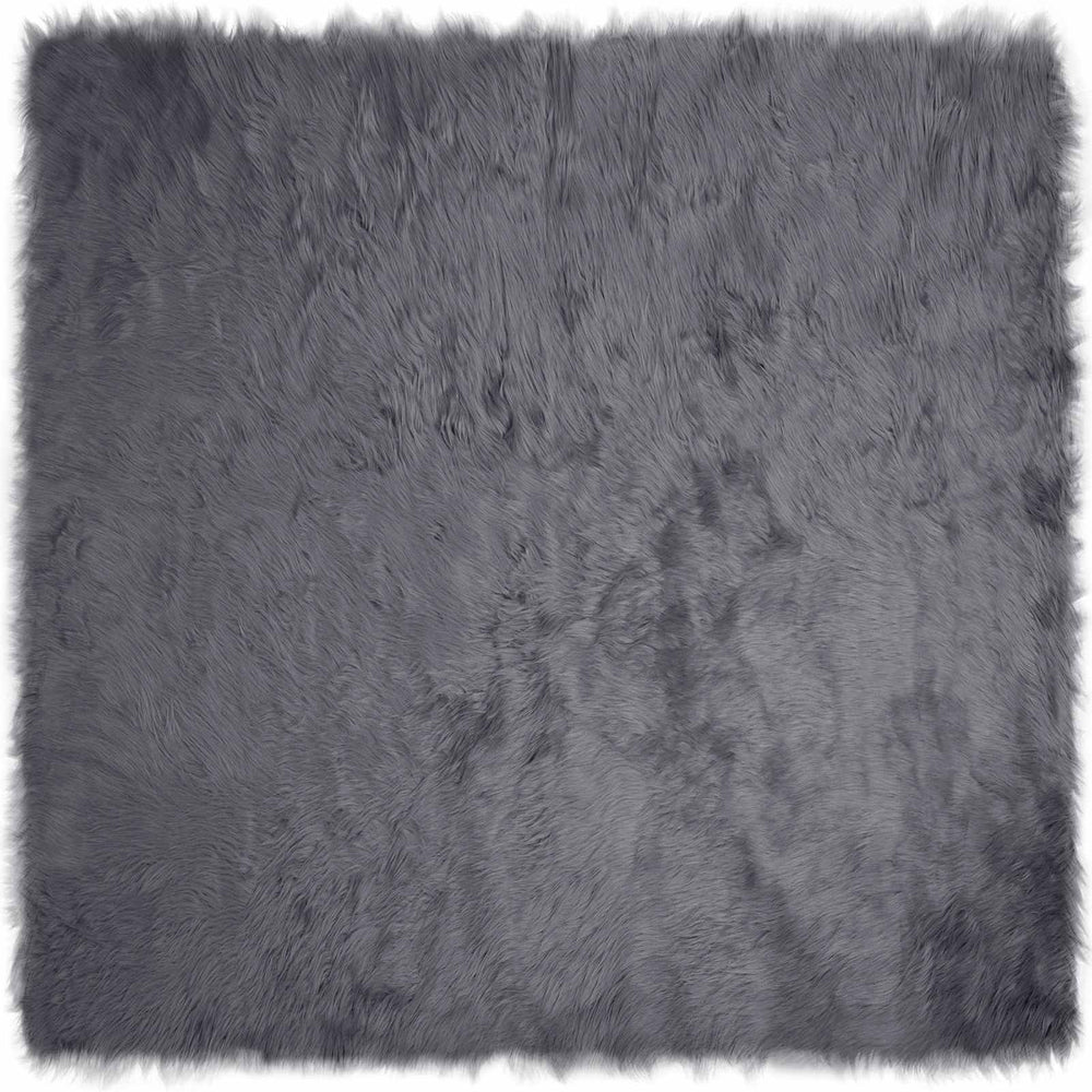 Vidaxl nep schapenvacht tapijt tafalla antraciet 120 x 120 cm